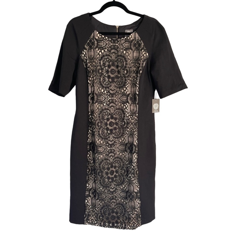 Vince Camuto Sheath Midi Quarter Sleeve Dress Size 14